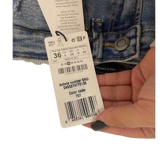 Stradivarius Womens Skinny Jeans EU 36 US 4 High Waist Blue Denim 4858/747 NWT - Picture 7 of 16